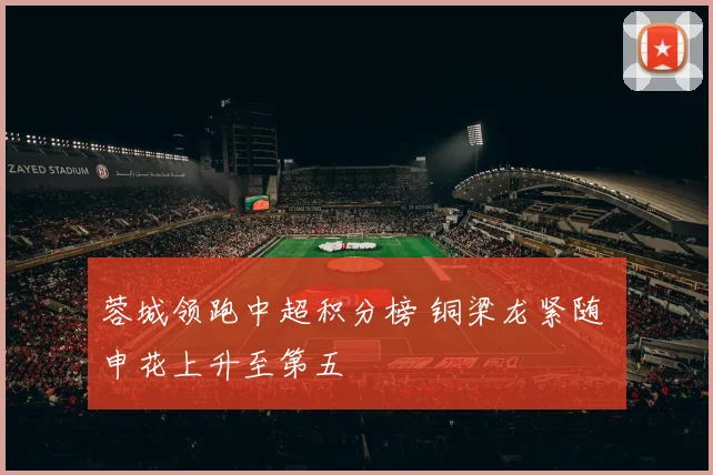 蓉城领跑中超积分榜 铜梁龙紧随 申花上升至第五
